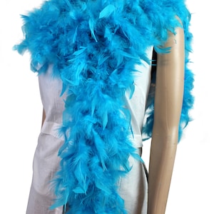 Turquoise 100 Gram Chandelle Feather Boa, 2 Yard Long-Great for Party, Wedding, Costume