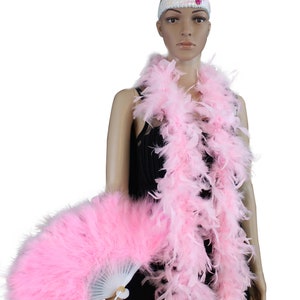 Baby Pink Feather Fan, Feather Boa,  Ostrich  Headdress-Great for Party, Wedding,  Halloween Costume Decoration