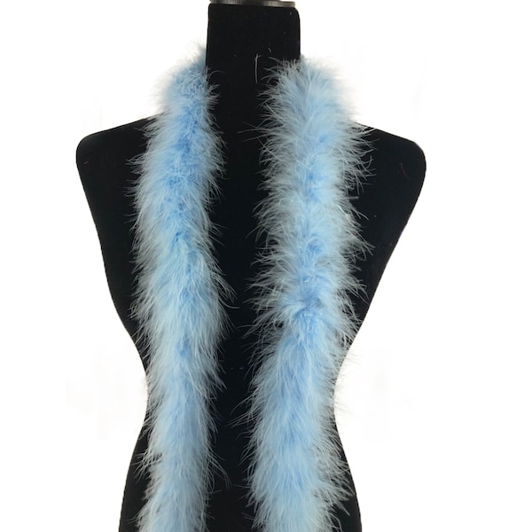 Baby Blue Color 22 Gram Marabou Feather Boa, 2 Yard-Long Dancing Wedding Crafting Party Dress Up Halloween Costume Decoration