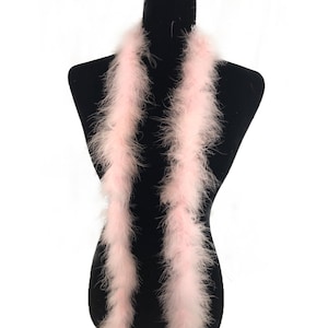 Boá de penas de marabu para bebê, cor rosa, 22 gramas, dança de 2 jardas, casamento, artesanato, festa, fantasia de halloween, decoração