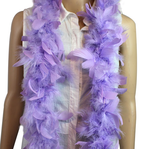 Lavender Color 25 Gram, 4 Feet Long Kids Chandelle Feather Boa, Great for Party, Wedding, Halloween Costume, Christmas Tree, Decoration