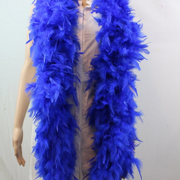 Couleur Bleu Royal 120 Grammes Chandelle Plume Boa, 2 Yard Long-Great pour la fête, mariage, costume