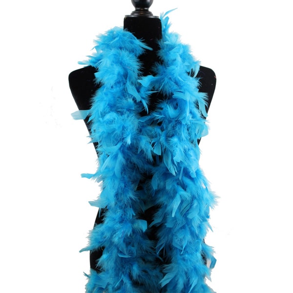 Boa en plumes Chandelle turquoise 40 grammes, 2 verges de Long-idéal pour fête, mariage, décoration de Halloween Costume