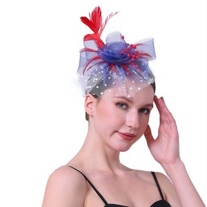 Red Feather Fascinator: Kentucky Derby Tea Party Headband-1901