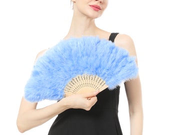 Baby Blau Federfächer ideal für Party, Hochzeit, Halloween-Kostüm, Weihnachtsbaum, Dekoration fan-2