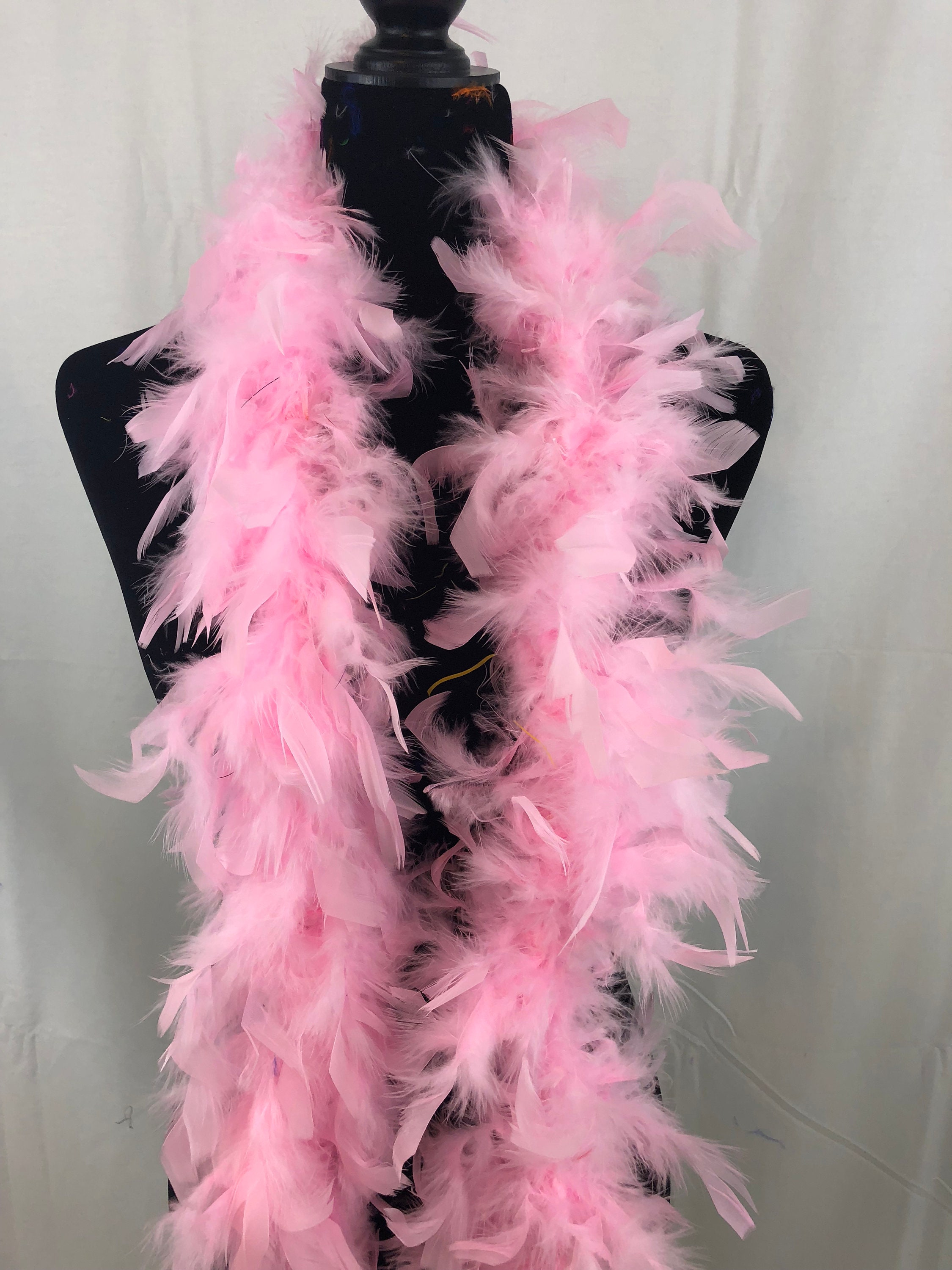 Two-Tone Feather Boa - More Colors - Light Pink/Black/White