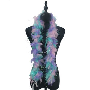 Jednorożec Tinsel Color 25 gramów, 4 stopy długości dziecięcy boa z piór, idealny na imprezę, wesele, kostium na Halloween, choinkę, dekorację