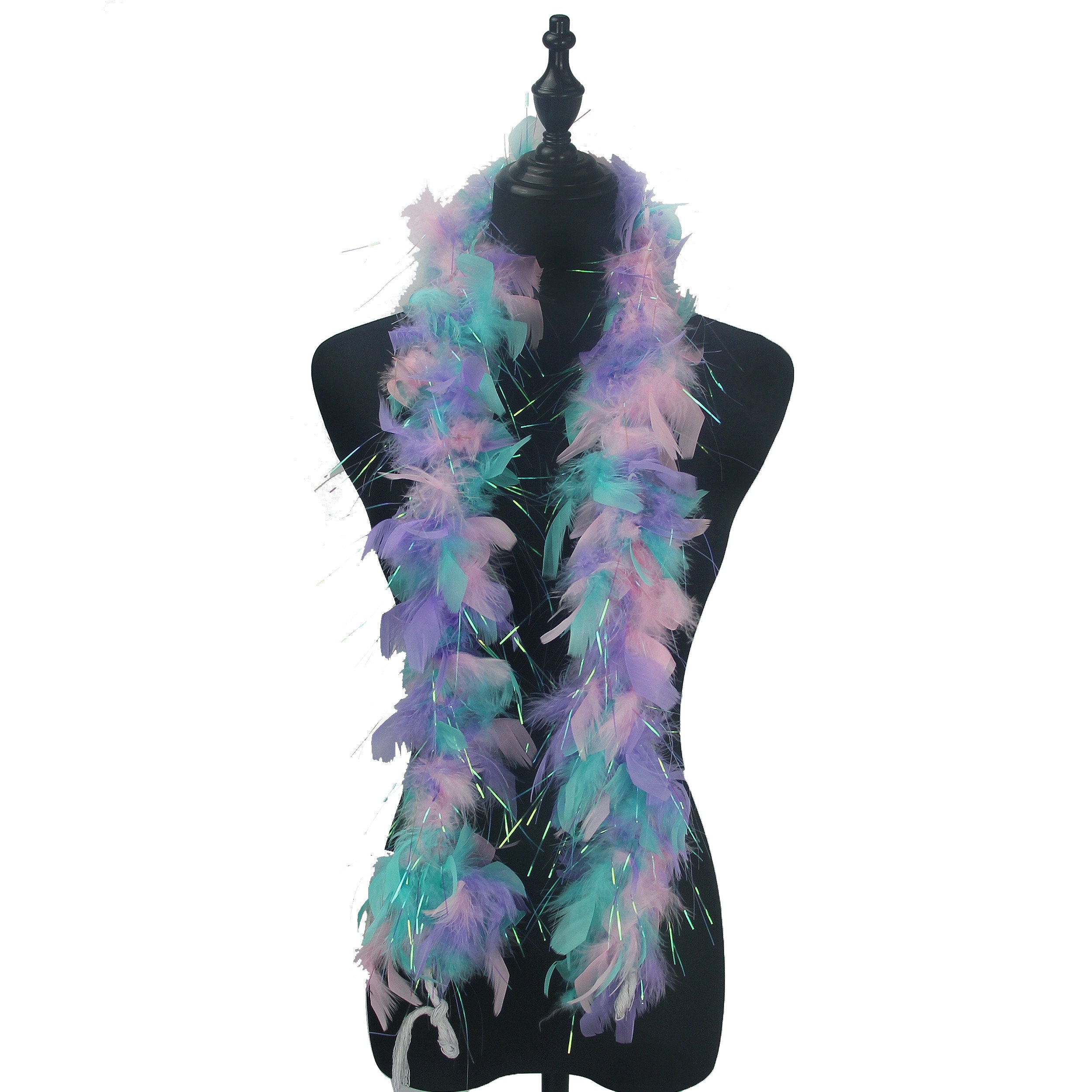 Unicorn Tinsel Feather Boa: Pastel Costume Party Decoration