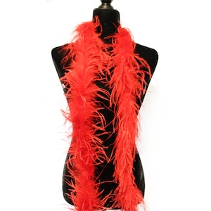 Red 1 ply Ostrich Feather Boa Boas 2 yard, High Quality, Dancing, Halloween Costumes, Birthday, Millinery, Decorations