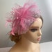 Baby Pink Color Fascinator Hat for Women Tea Party Wedding Kenturky Derby Headband, 1920s Fascinator Hat with Veil Pillbox Hat TF-1901