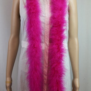Boá de penas de marabu, cor rosa quente, 22 gramas, dança de 2 jardas, artesanato, festa, fantasia de halloween, decoração