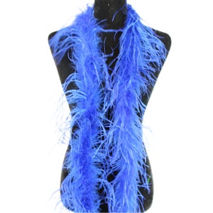 Royal blue 1 ply Ostrich Feather Boa Boas 2 yard, High Quality, Dancing, Halloween Costumes, Birthday, Millinery, Decorations