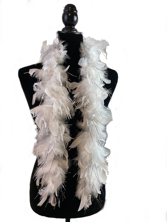 2 Yards Fluffy Marabou Feather Boa for Crafts Wedding Party Christmas Tree  Decoration 22 Grams white