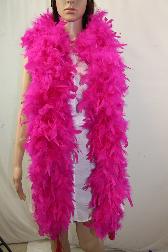 Hot Pink Color 120 Gram Chandelle Feather Boa, 2 Yard Long-great for Party,  Wedding, Costume 