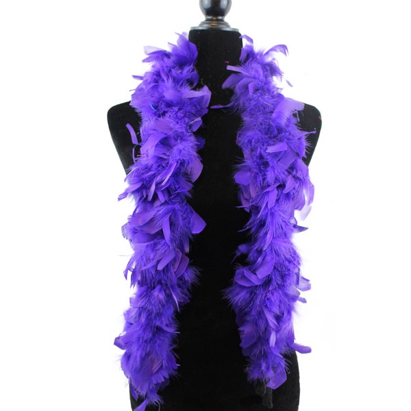 Purple Color 25 Gram, 4 Feet  Long Kids Chandelle Feather Boa, Great for Party, Wedding, Halloween Costume, Christmas Tree, Decoration