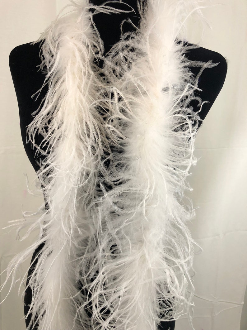 White 1 ply Ostrich Feather Boa Boas 2 yard High Quality Etsy