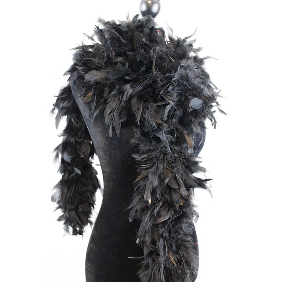 Boa en plumes de Chandelle NOIR de 100 grammes, 2 mètres de long, idéal  pour les fêtes, mariages, costumes -  France