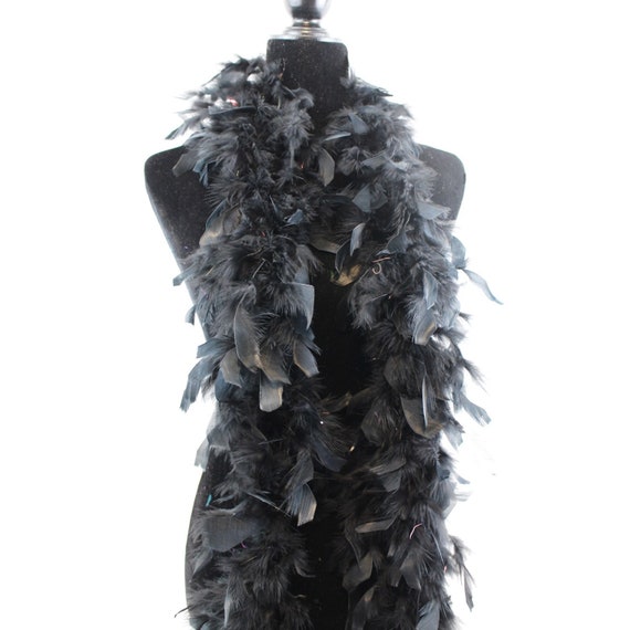 Boa di piume Chandelle nero da 40 grammi, lungo 2 metri, ideale per feste,  matrimoni, decorazioni per costumi di Halloween -  Italia