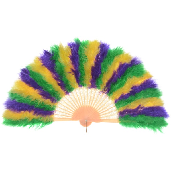 Maradi gras Feather Fan, Great for Party, Wedding, Halloween Costume, Christmas Tree, Decoration fan-2