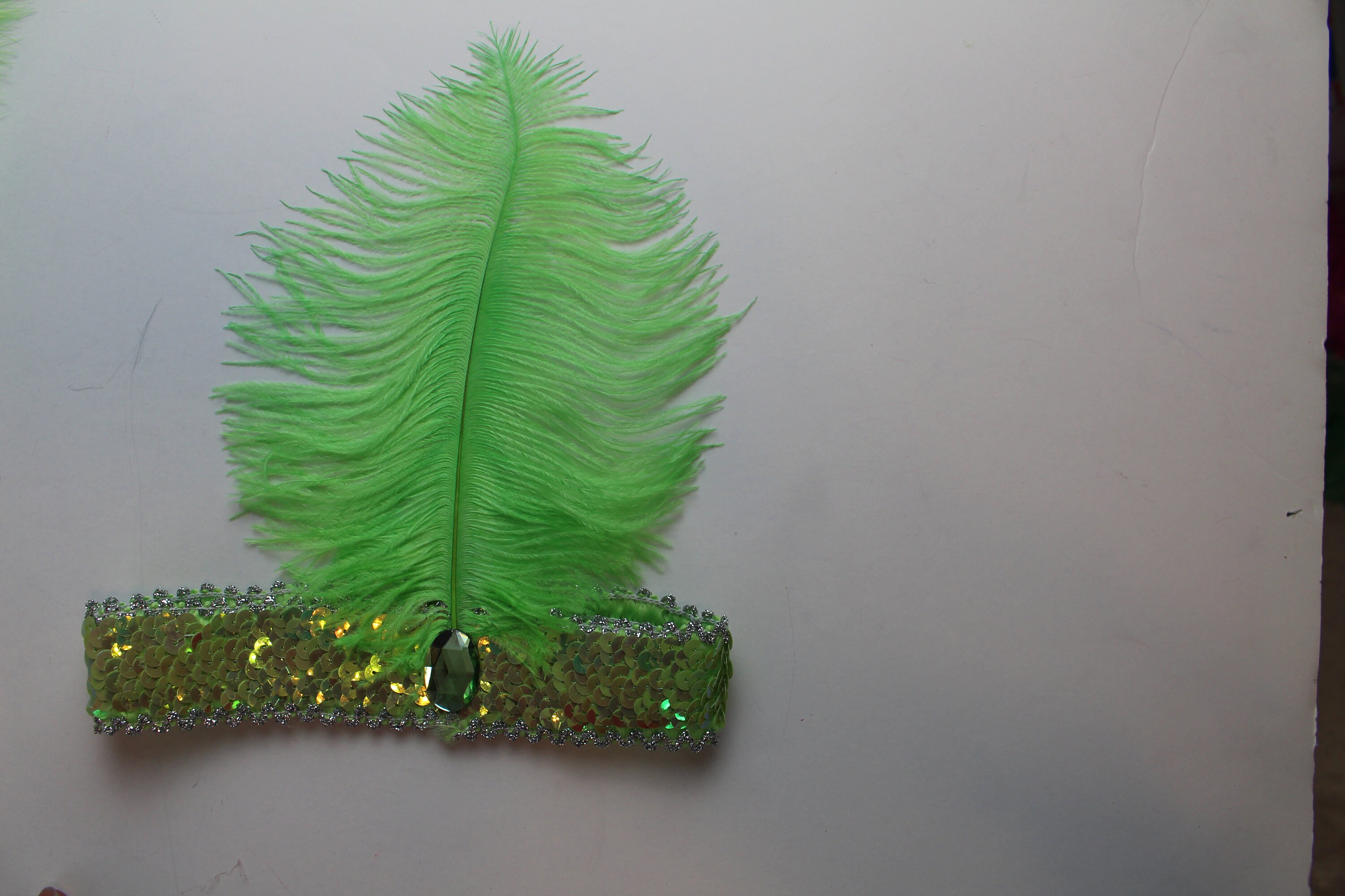 Lime Green Feather Fan Feather Boa Ostrich HeaddressGreat Etsy