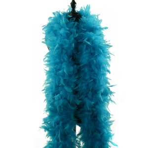 Turquoise 150 Gram Chandelle Feather Boa, 2 Yard Long-Great for Party, Wedding, Costume