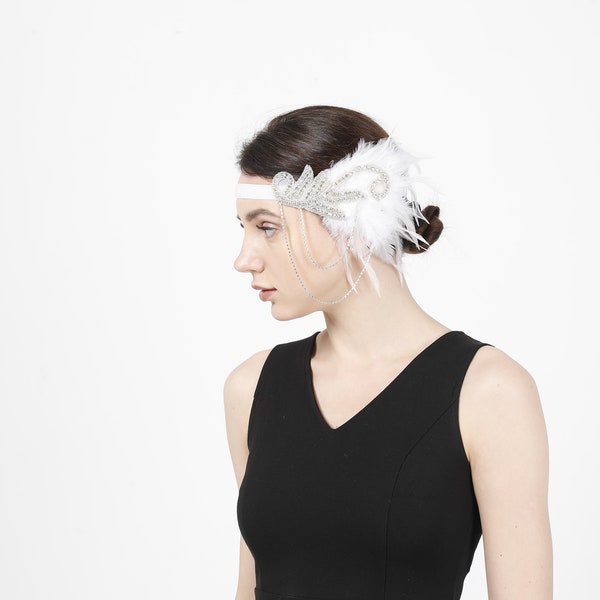 VIJIV 1920s Flapper Headpiece | Great Gatsby Crystal Rhinestone Headband For Women | Wedding Bride Accessories In Gold | Buy Now With Express International Delivery - Foto 8