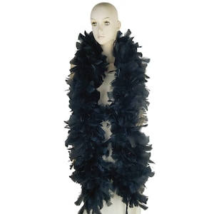 Black Color 200 gram 2 Yards -Long, Large Boa, With Turkey Flat Feather, Heavyweight Boa, Party Dress Up Halloween Costume Decoration