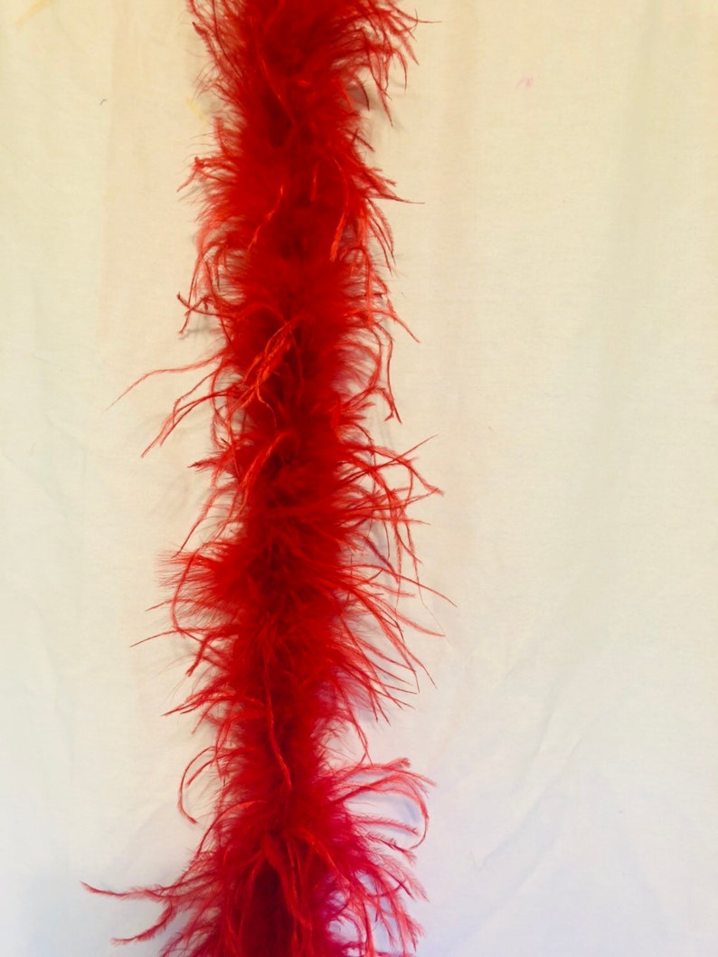 Red 1 Ply Ostrich Feather Boa Boas 2 Yard High Quality Etsy