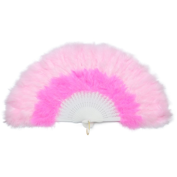 Baby pink mix candy pink Feather Fan, Great for Party, Wedding, Halloween Costume, Christmas Tree, Decoration fan-2