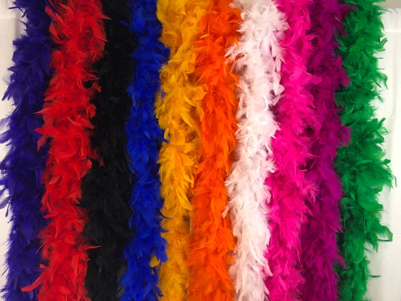 Red 40 Gram Chandelle Feather Boa, 2 Yard Long-great For Party, Wedding, Halloween Costume Decoration