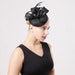 Black Color Fascinator Hat for Women Tea Party Wedding Kenturky Derby Headband, 1920s Fascinator Hat with Veil Pillbox Hat TF-1905