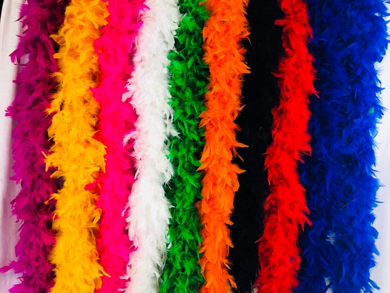 Blue Color 100 Gram Chandelle Feather Boa Wedding 2 Yard Long-Great for Party