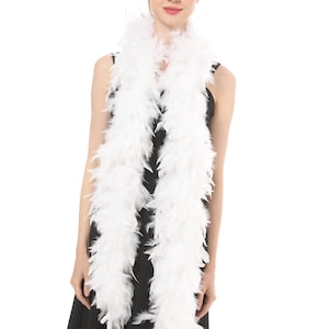 White 100 Gram Chandelle Feather Boa, 2 Yard Long-Great for Party, Wedding, Costume