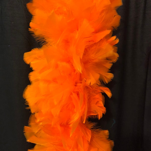 Orange Feather Dress Etsy