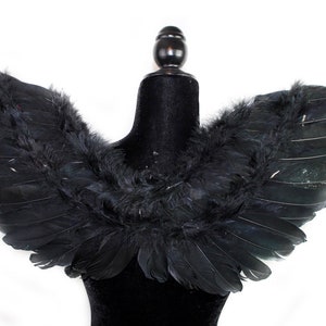 Black Feather Angel Wings Costume: Handmade Turkey & Goose Feather