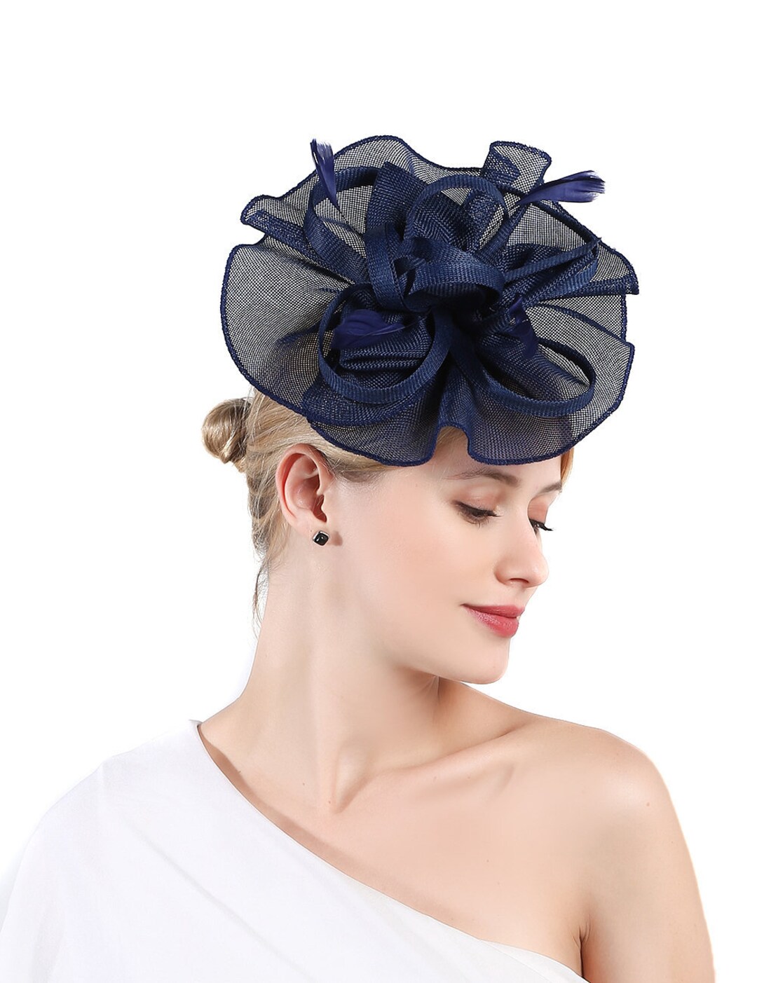 Navy Color Fascinator Hat for Women Tea Party Wedding Kenturky - Etsy