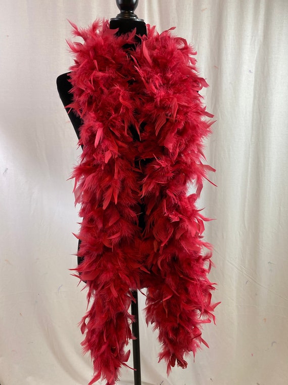 Red 100 Gram Chandelle Feather Boa, 2 Yard Long-great for Party, Wedding,  Costume 
