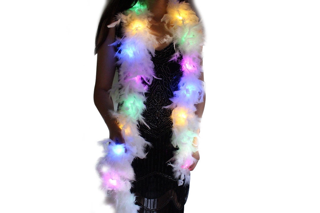 Glowing Feather Boa LED Lights Boas Scarf for Party Wedding