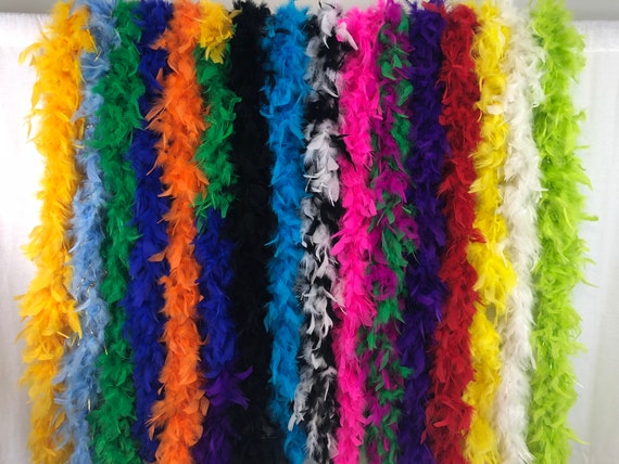 120 Gram Chandelle Feather Boas Rainbow Mix 2 Yards for Party