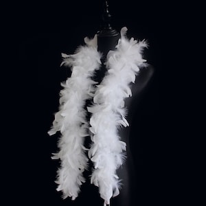 Boa en plumes de Chandelle pour enfants, couleur blanche, 25 grammes, 4 pieds de long, idéal pour les fêtes, les mariages, les costumes d'Halloween, l'arbre de Noël, la décoration