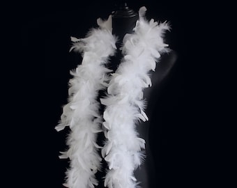 White Color 25 Gram, 4 Feet Long Kids Chandelle Feather Boa, Great for Party, Wedding, Halloween Costume, Christmas Tree, Decoration