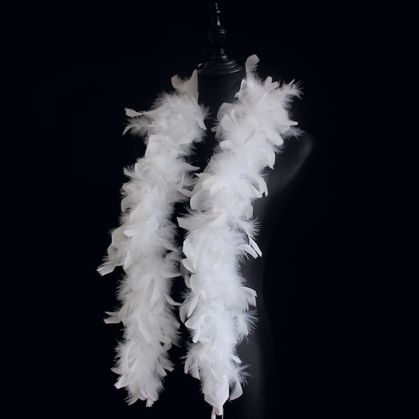 White Color 25 Gram, 4 Feet Long Kids Chandelle Feather Boa, Great for Party, Wedding, Halloween Costume, Christmas Tree, Decoration