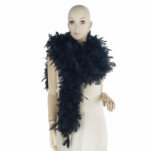 Boa di piume Chandelle NERO da 120 grammi, 2 iarde di lunghezza, ideale per feste, matrimoni, costumi