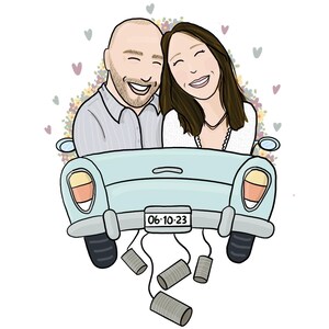 Digital Illustration, Digital Portrait, Faceless Drawing, Gift, Best Friends gift