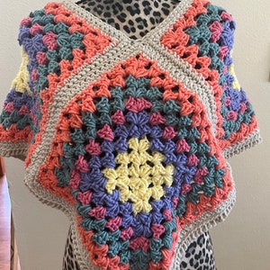 Pastel Crochet Poncho