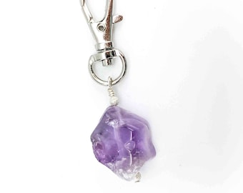 Crystal Gemstone Natural Amethyst Pet Collar Charm, Healing Charm, Pet jewelry, Dog Accesory Gift, Pet Bling