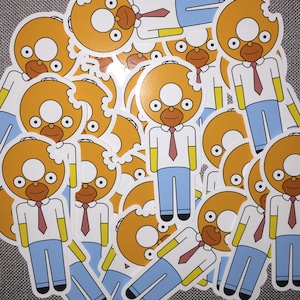 Donut Homer Simpson Illustration | Sticker | A5 or A4 Print or Poster