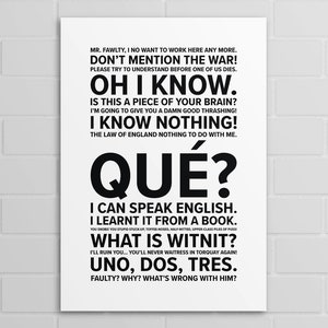 Fawlty Towers Quotes (A5, A4, A3 poster or print)