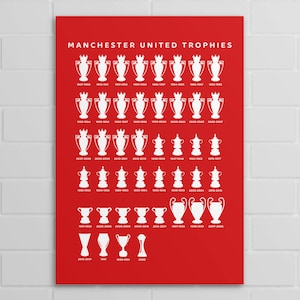 Man United Trophies (A5, A4, A3 Poster oder Druck)