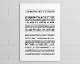 Citas de Mark / Peep Show (póster o impresión A5, A4, A3)